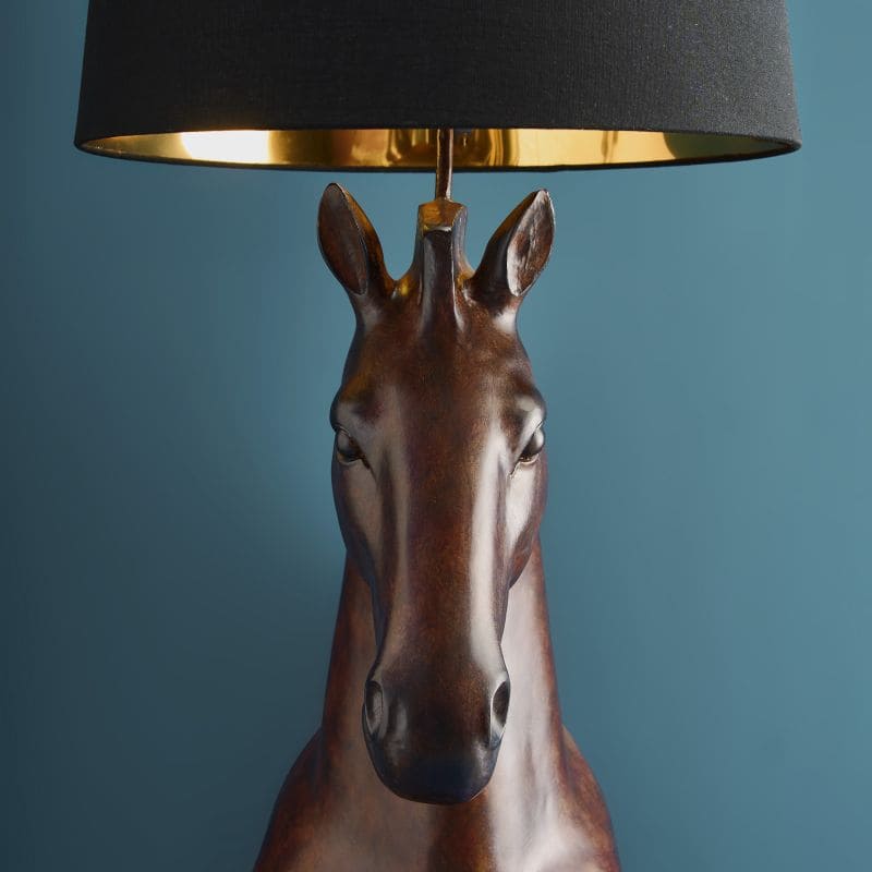 Lampadaire Cheval Marron — Luminaire sculptural de luxe, 47 x 40 x 153 cm