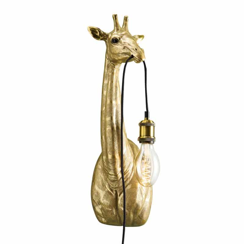 Applique Murale Girafe Dorée Sculpture Lumineuse de Luxe pour Intérieurs d’Exception 20,5cm x 19cm x 61cm